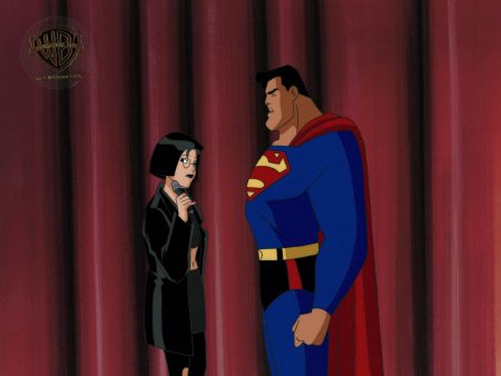 Superman The Animated Series Original Production Cel with Matching Drawing: Leslie Willis, Superman For Cheap