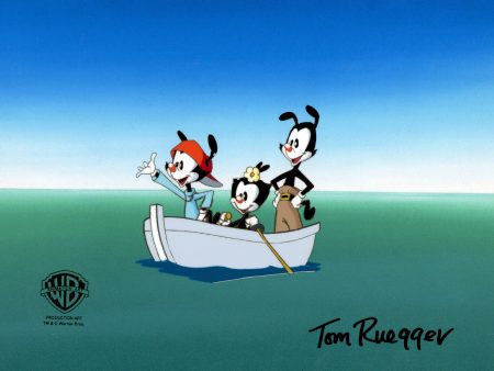 Animaniacs Original Production Cel Signed by Tom Ruegger: Yakko, Wakko, Dot on Sale