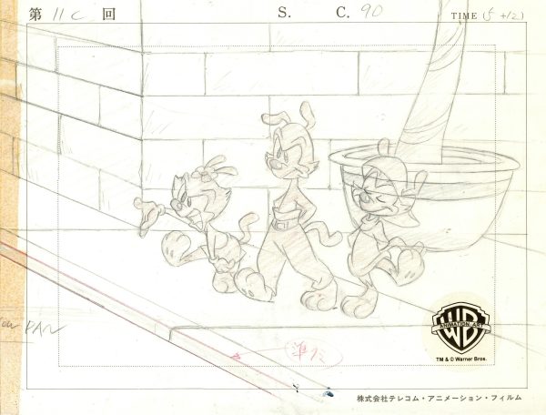 Animaniacs Original Production Drawing (Panoramic Layout): Yakko, Wakko, Dot Online Sale