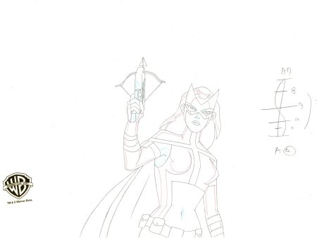 Justice League Unlimited Original Production Drawing: Huntress Supply