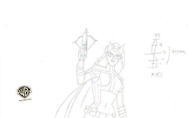 Justice League Unlimited Original Production Drawing: Huntress Supply