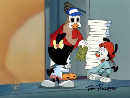 Animaniacs Original Production Cel Signed by Tom Ruegger: Wakko, Dot, Chicken Boo Online