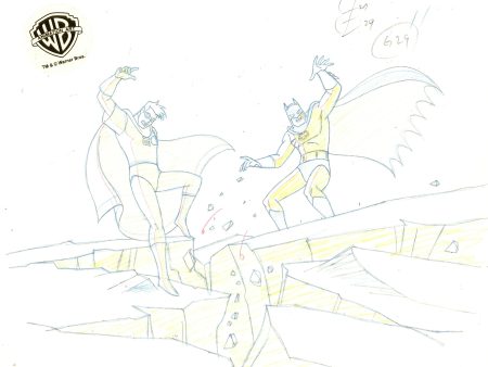 Batman The Animated Series Original Production Drawing: Batman, Robin Sale