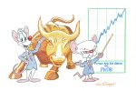 Tom Ruegger Original Signed Drawing: Pinky and the Brain on Wall Street Discount