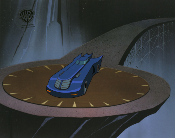 Batman The Animated Series Original Production Cel with Matching Drawing: Batmobile For Cheap