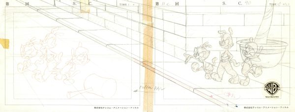 Animaniacs Original Production Drawing (Panoramic Layout): Yakko, Wakko, Dot Online Sale