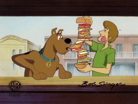 Scooby-Doo on Zombie Island Original Production Cel With Matching Drawings Signed by Bob Singer: Scooby and Shaggy Cheap