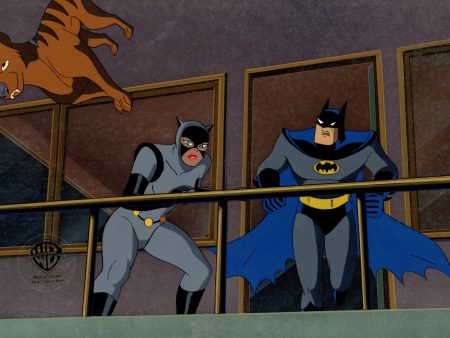 Batman The Animated Series Original Production Cel On Original Background: Batman, Catwoman For Discount