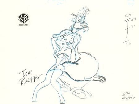 Animaniacs Original Production Drawing Signed by Tom Ruegger: Minerva, Wilford Supply